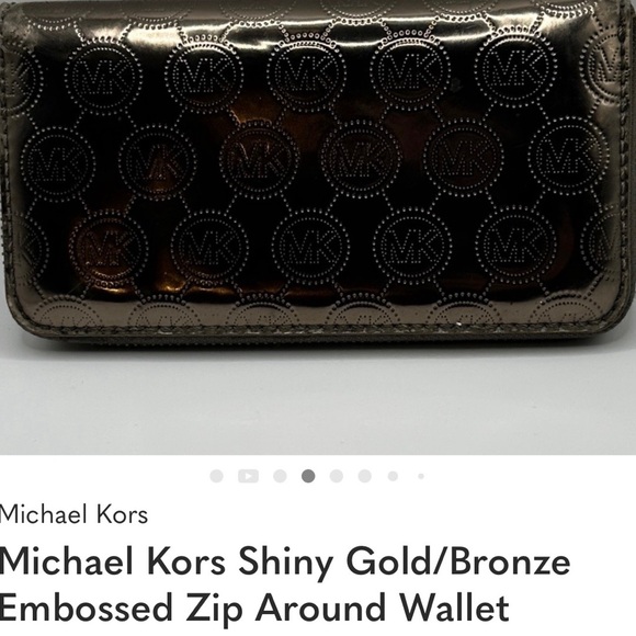 Michael Kors Gold Embossed Wallet#46